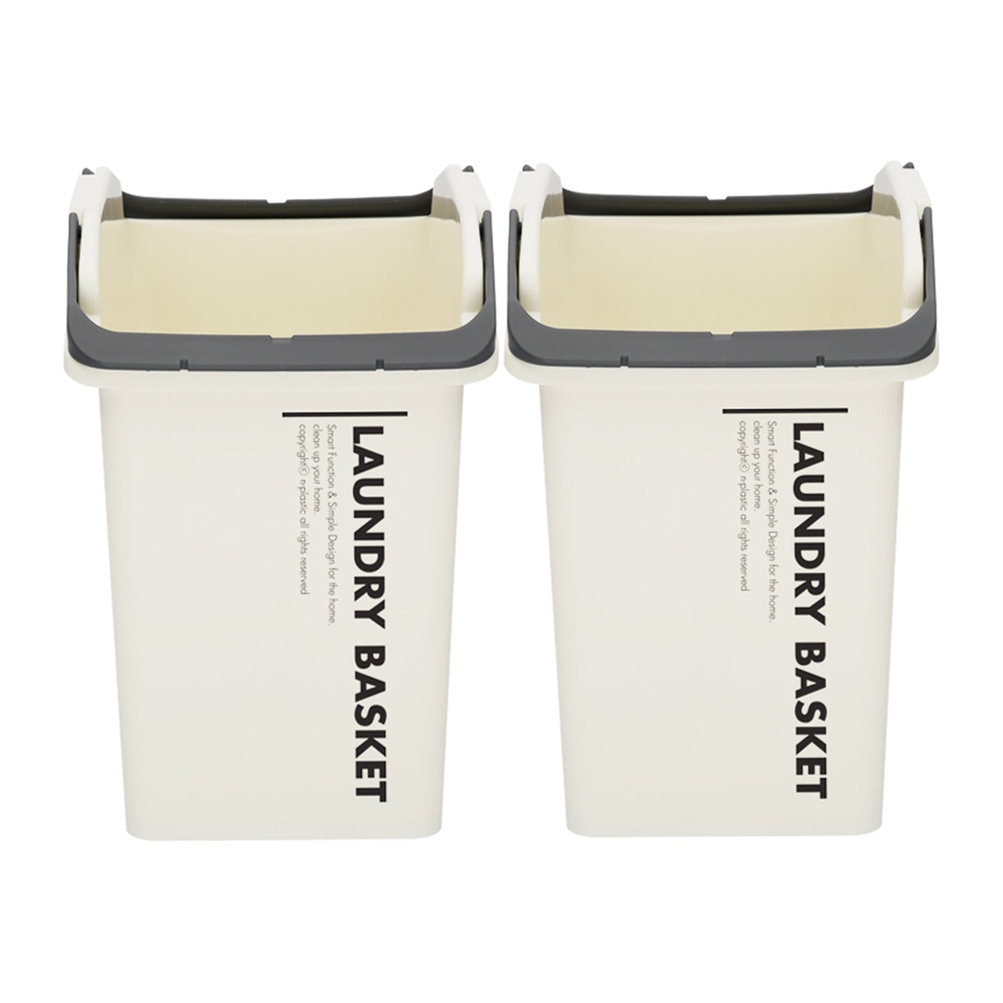 2 Set Ivory Stackable Multipurpose Laundry Basket - image2