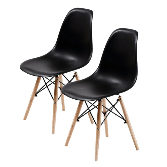 2 Set Black Retro Dining Cafe Chair DSW PP - image1