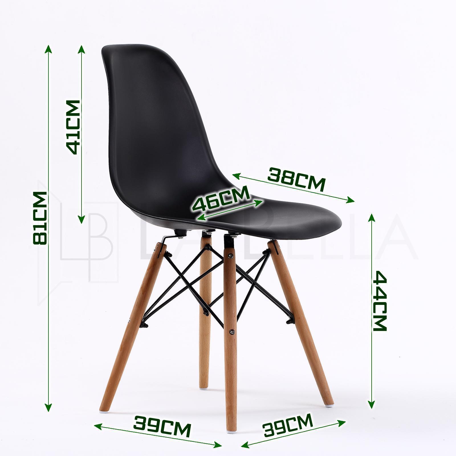 4 Set Black Retro Dining Cafe Chair DSW PP - image12