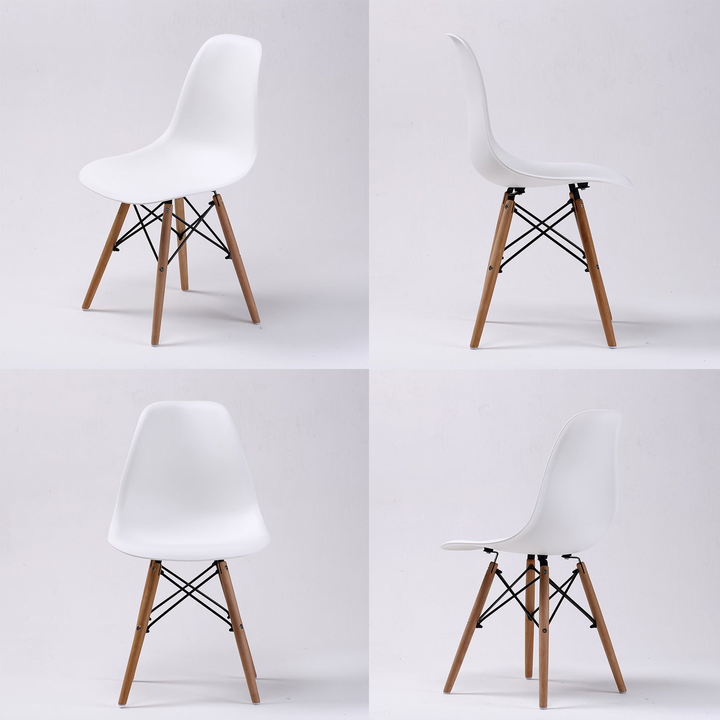 2 Set White Retro Dining Cafe Chair DSW PP - image3