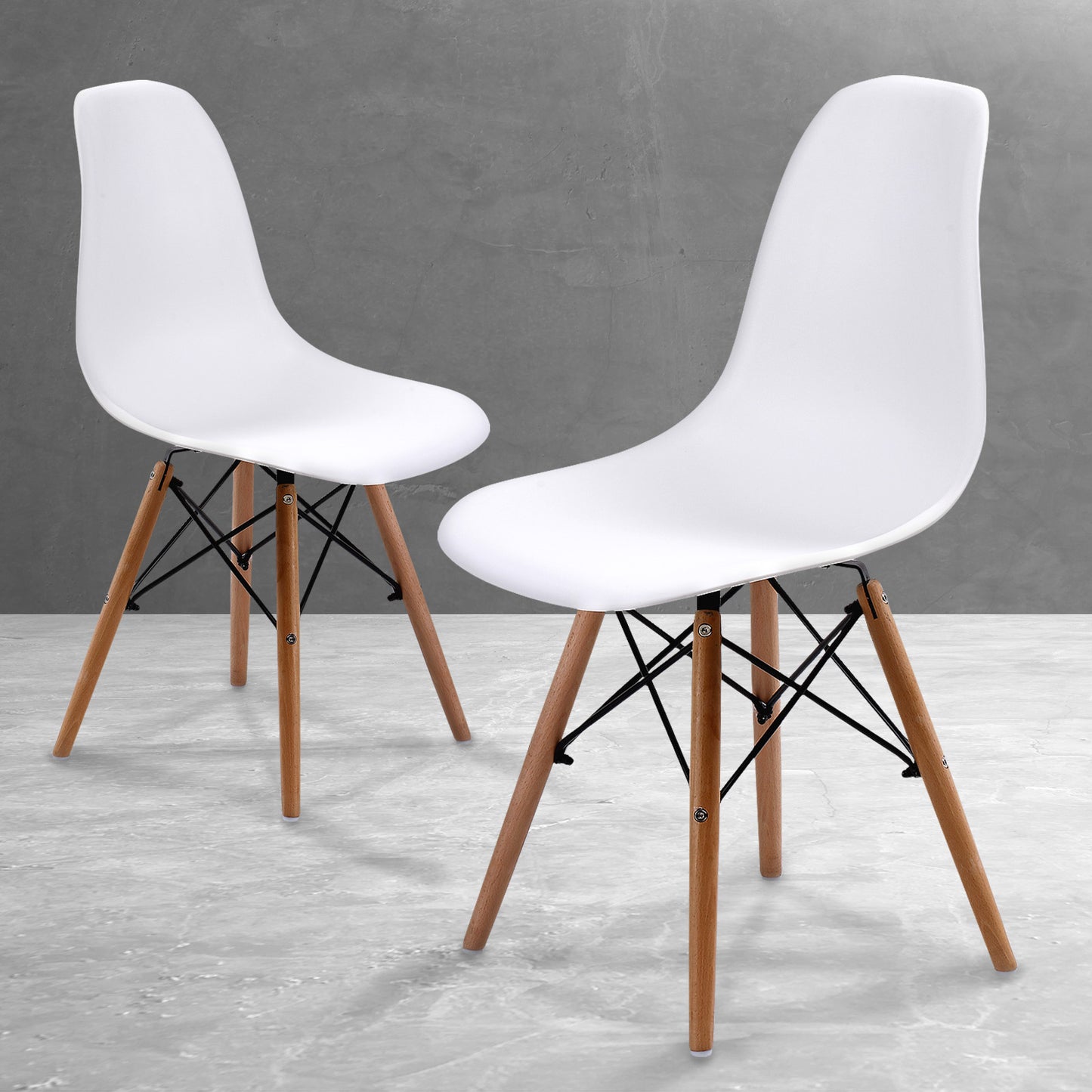 2 Set White Retro Dining Cafe Chair DSW PP - image10