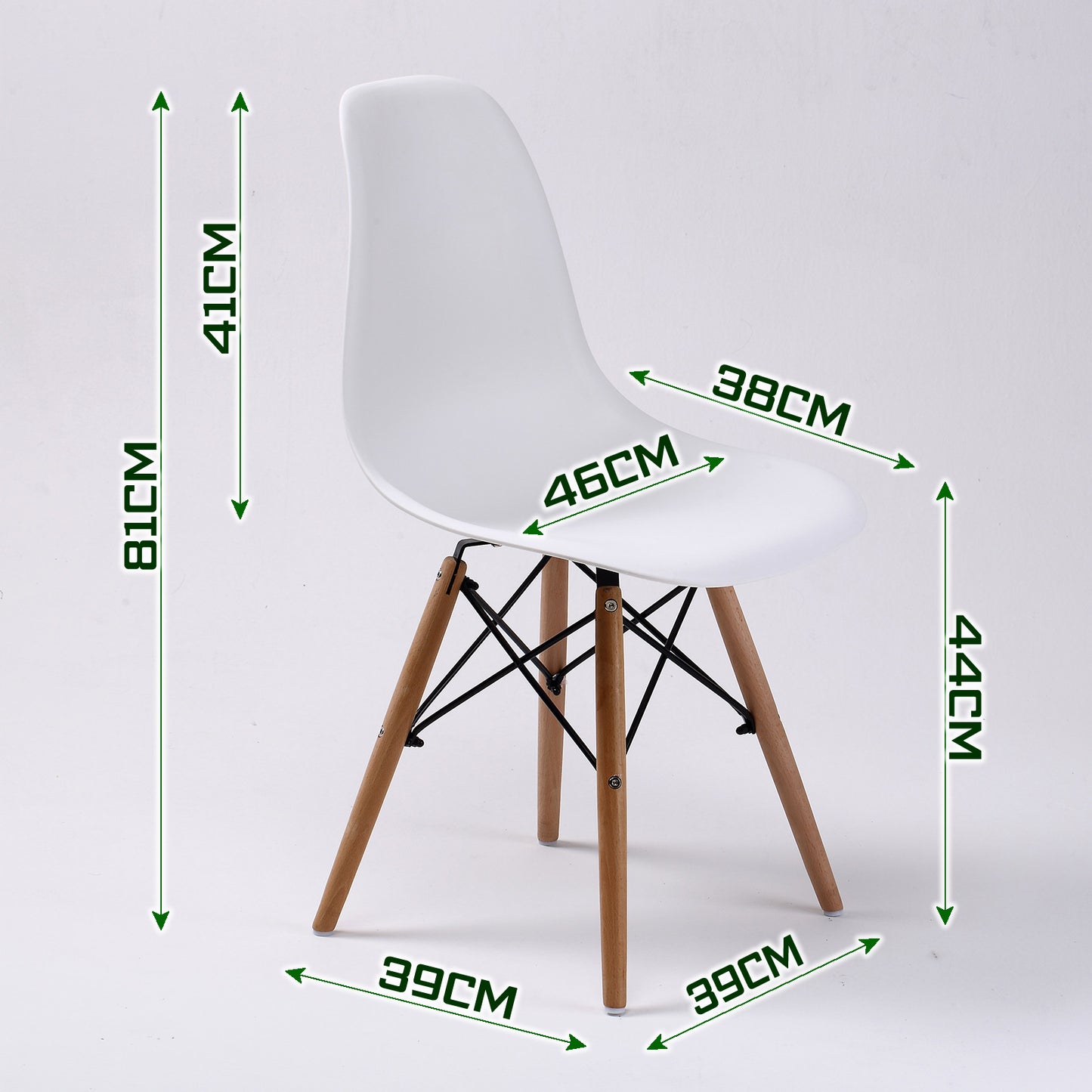 2 Set White Retro Dining Cafe Chair DSW PP - image11