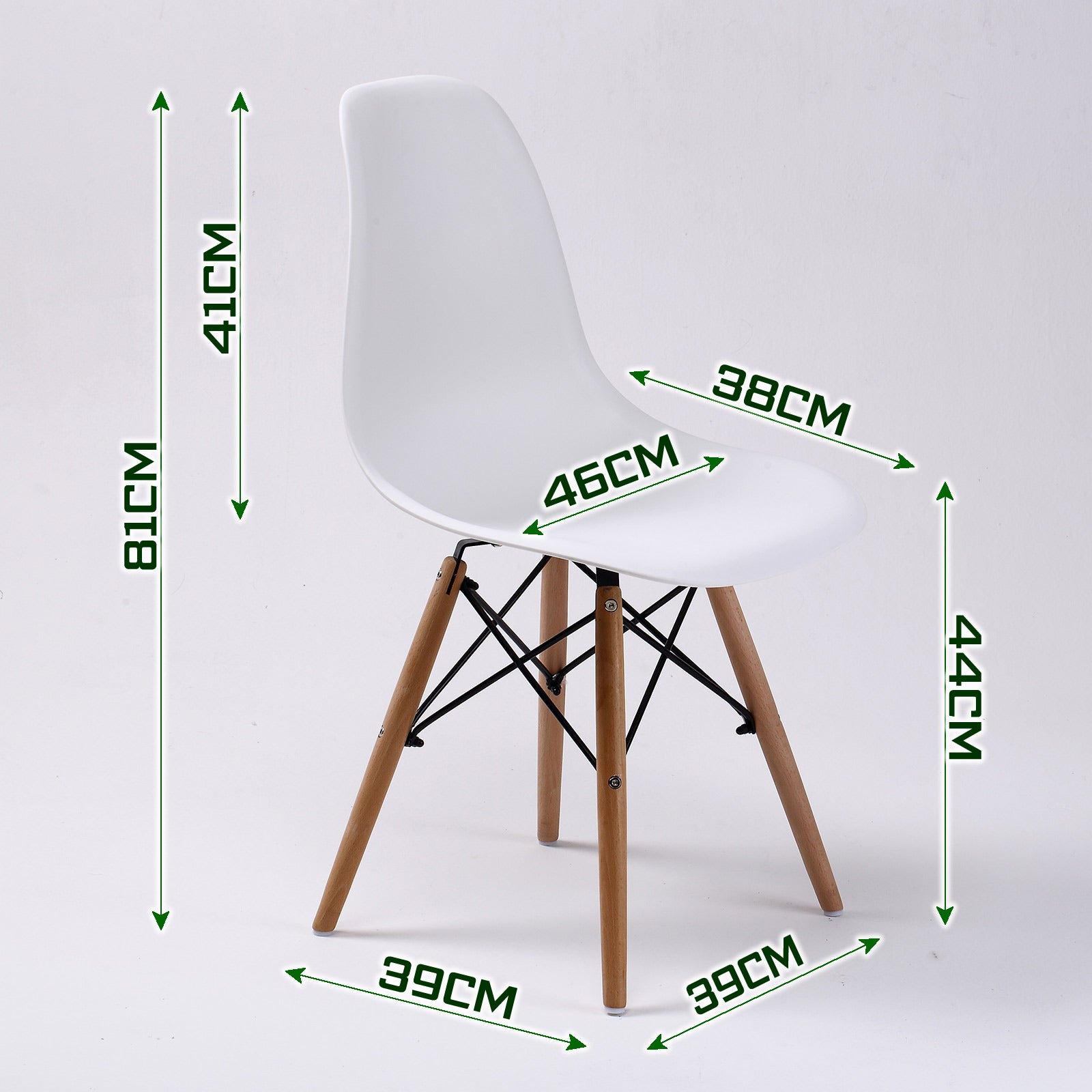 2 Set White Retro Dining Cafe Chair DSW PP - image11