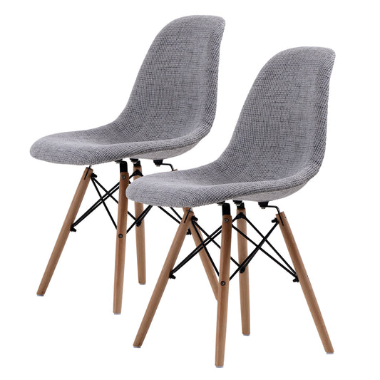 2 Set Grey Retro Dining Cafe Chair DSW Fabric - image1