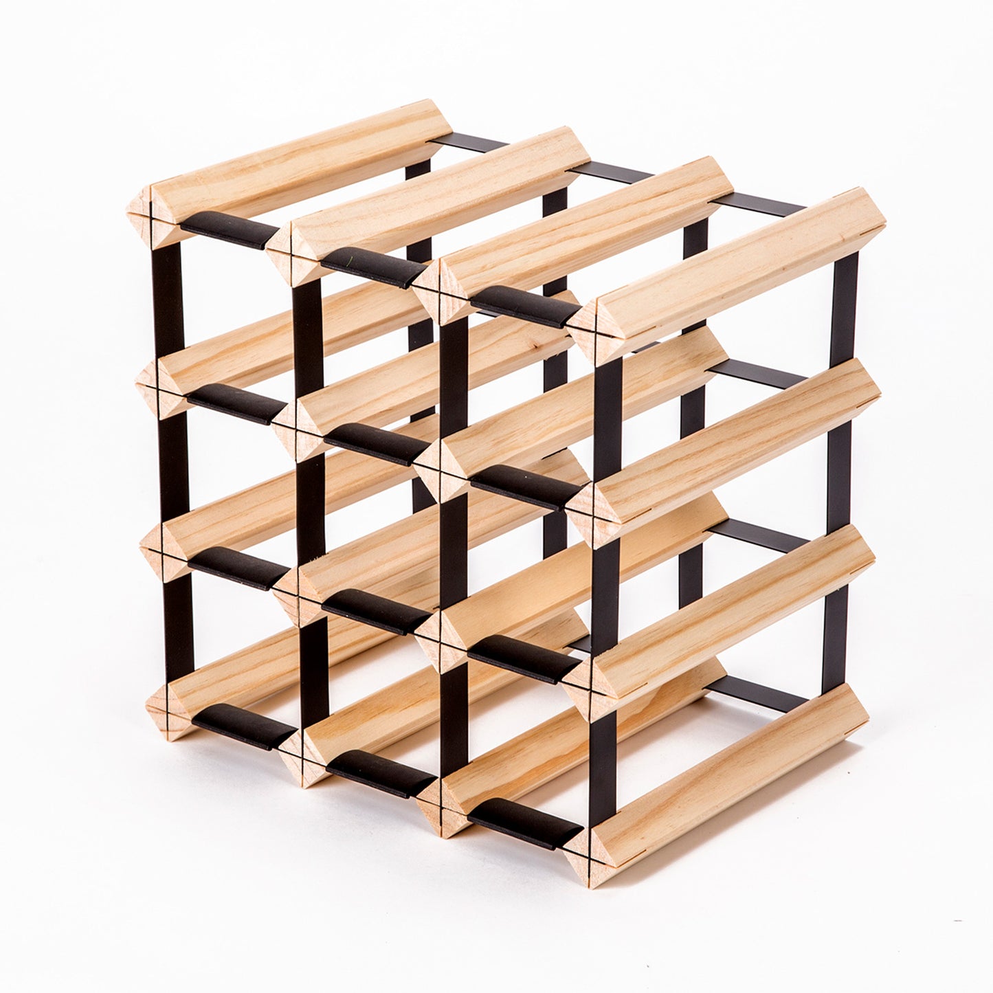 12 Bottle Timber Wine Rack Storage Cellar Organiser - image1