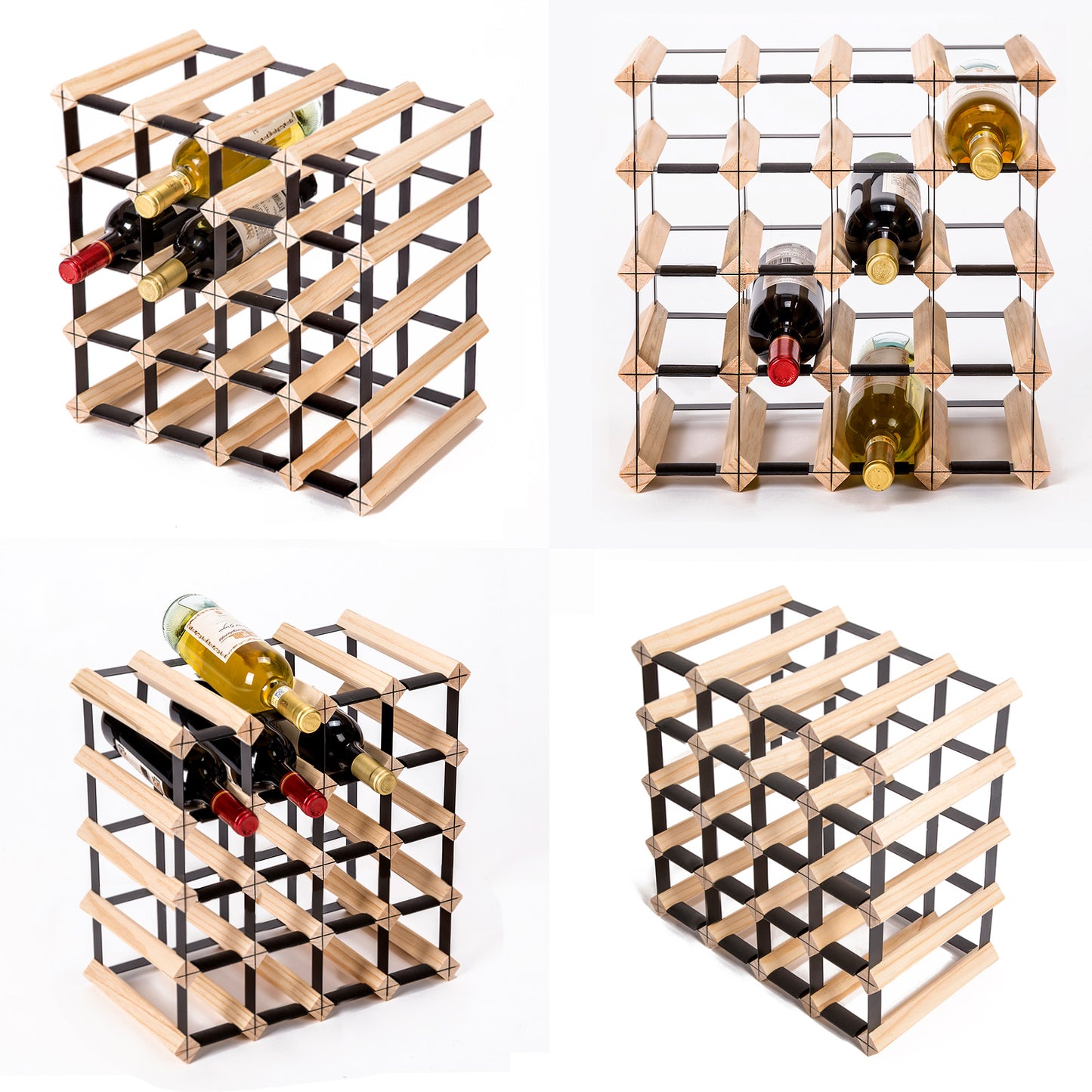 20 Bottle Timber Wine Rack Storage Cellar Organiser - image3