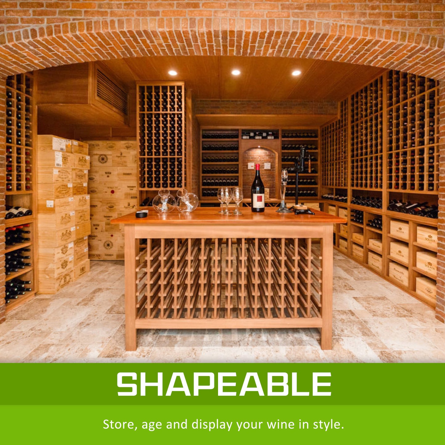 42 Bottle Timber Wine Rack Storage Cellar Organiser - image2