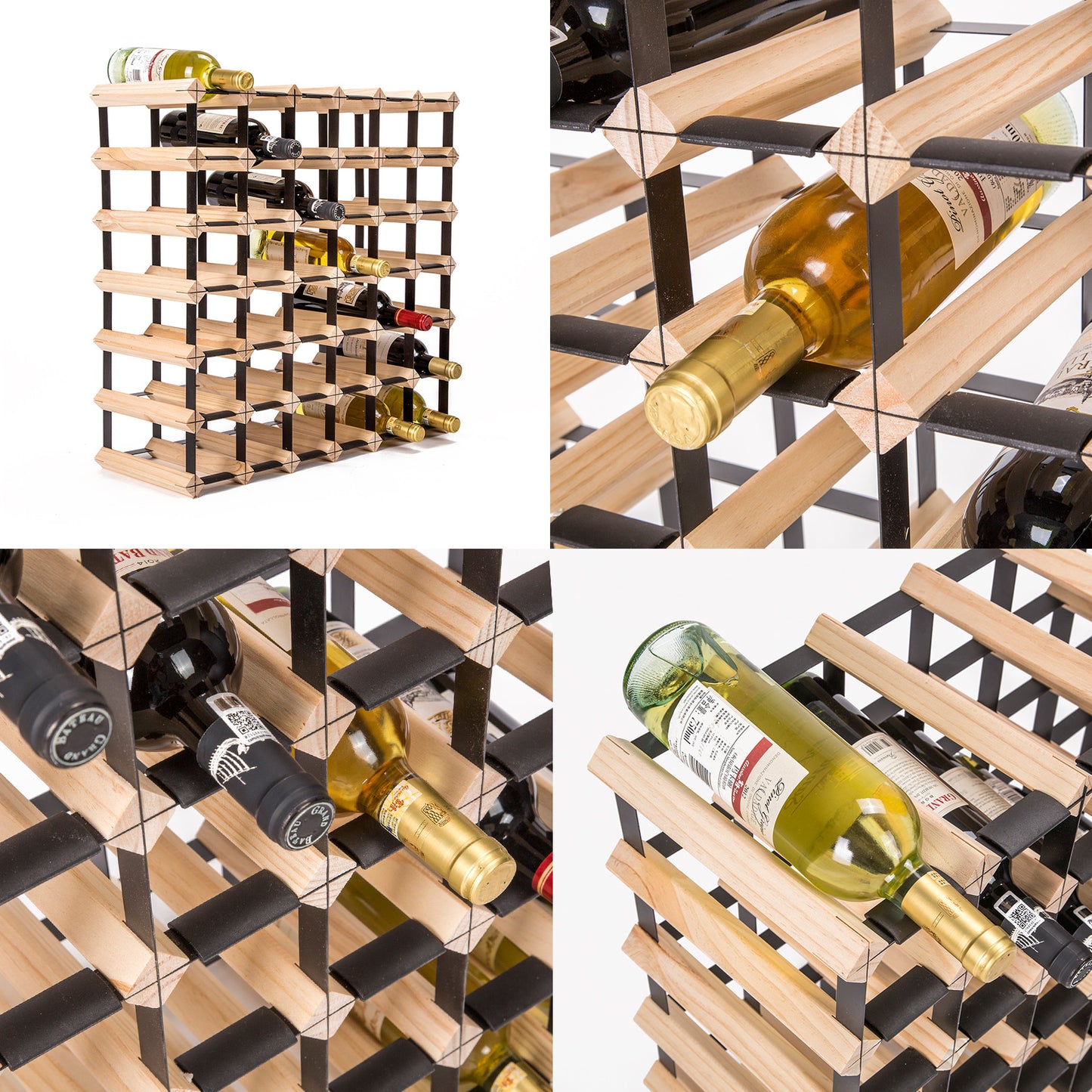 42 Bottle Timber Wine Rack Storage Cellar Organiser - image3