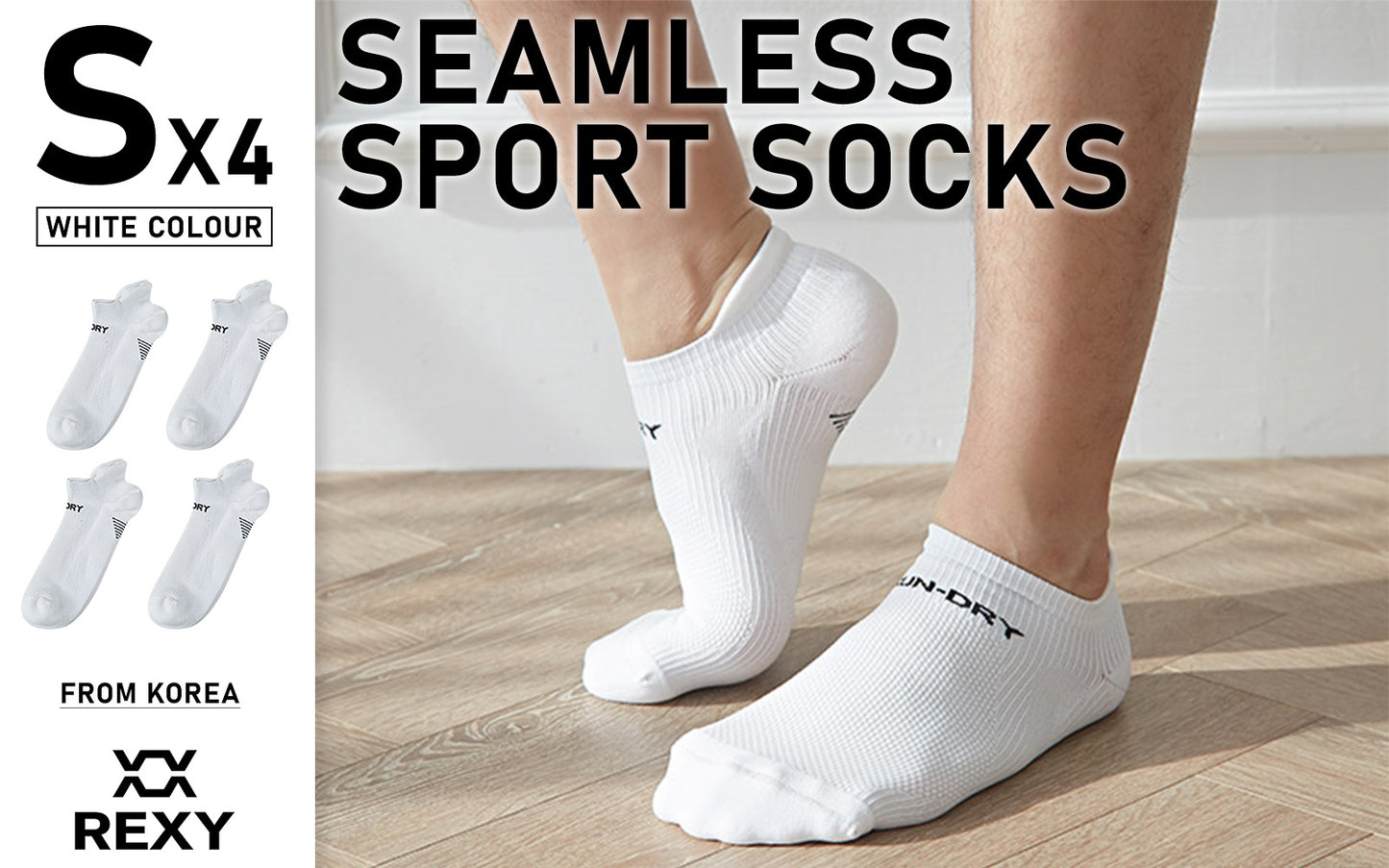 4 Pack Small White Seamless Sport Sneakers Socks Non-Slip Heel Tab - image2