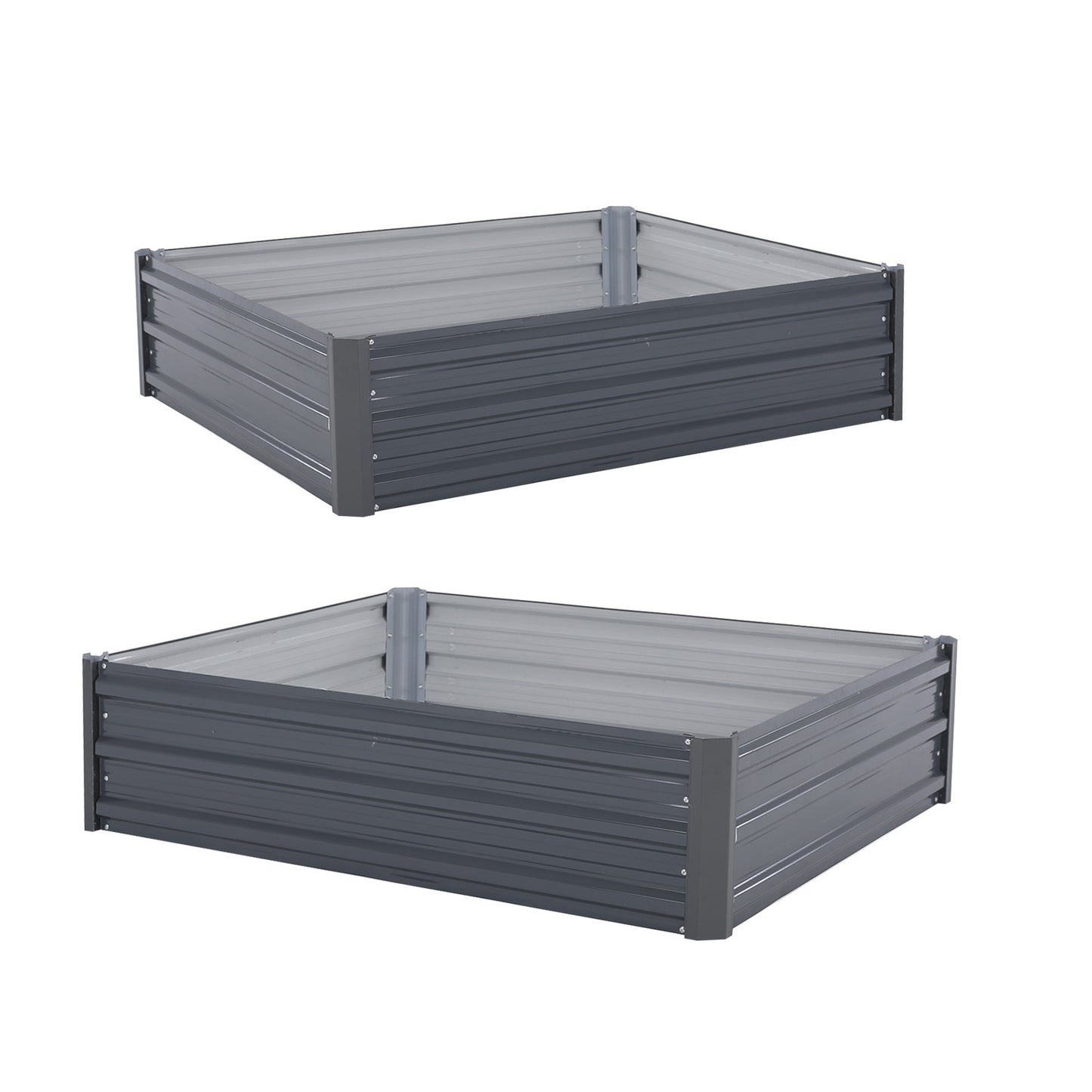 Home Ready 2 Set 120 x 90 x 30cm Grey Raised Garden Bed Galvanised Steel Planter - image1