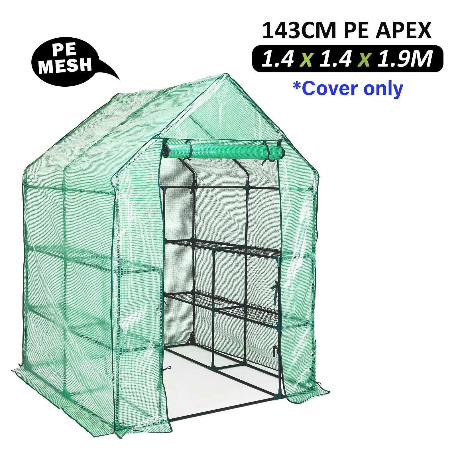Home Ready Apex 143cm Garden Greenhouse Shed PE Cover Only - image4
