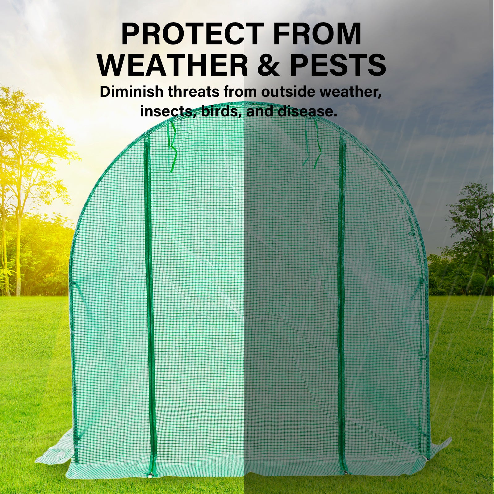 Home Ready Dome Tunnel 300cm Garden Greenhouse Shed PE Cover Only - image3