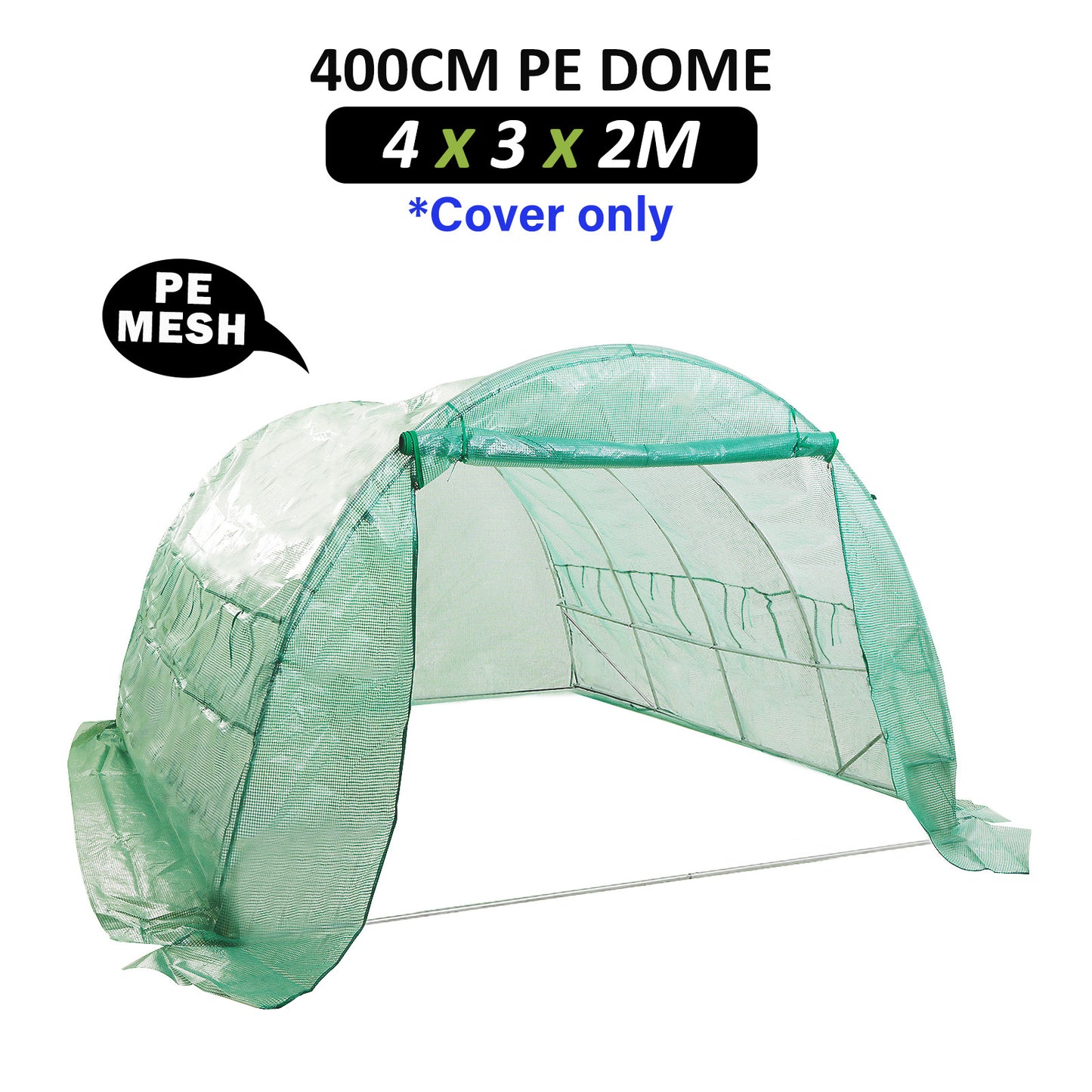 Home Ready Dome Tunnel 400cm Garden Greenhouse Shed PE Cover Only - image1