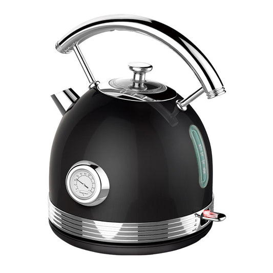 1.7 Black Electric Kettle Boiler Stainless Steel Retro - image1