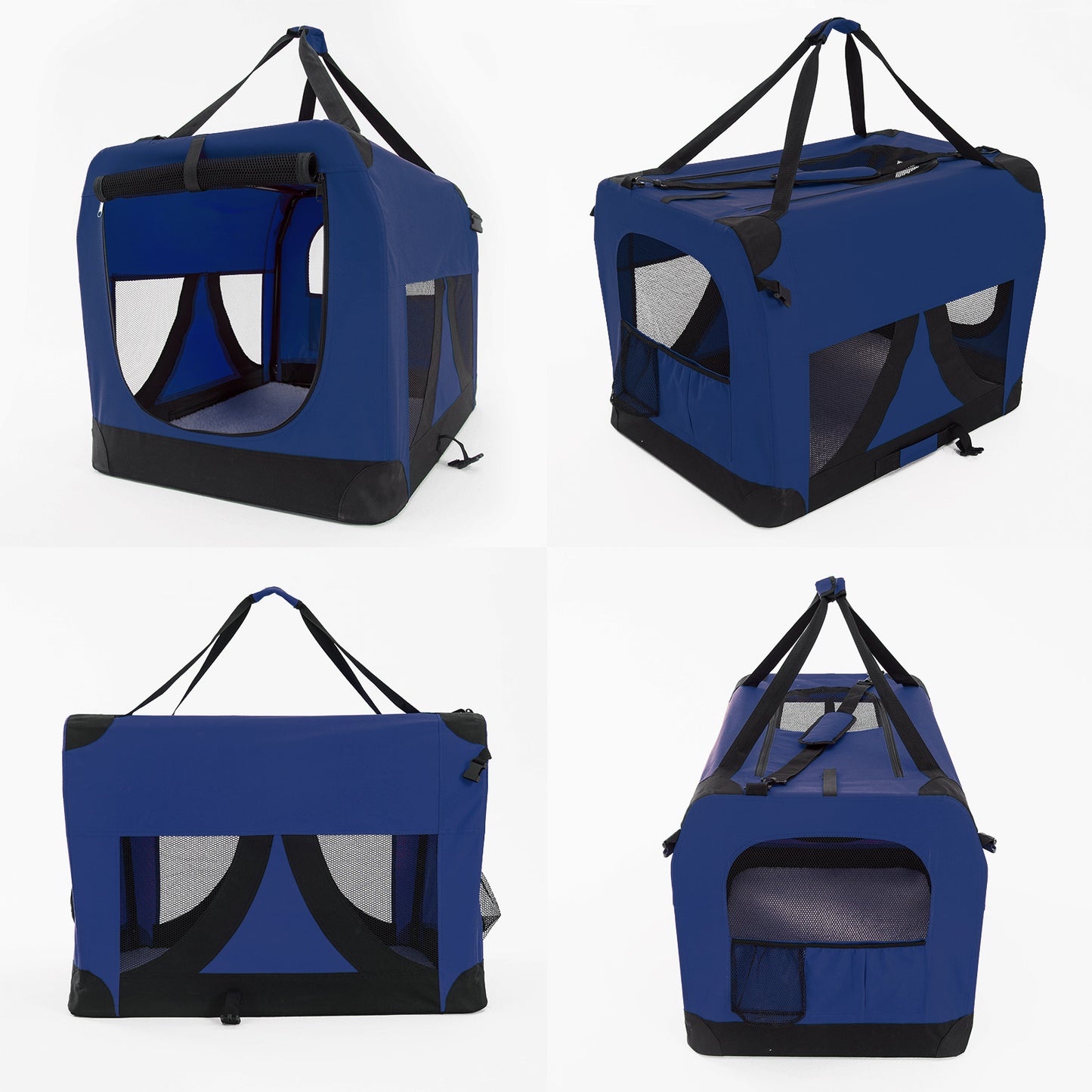 Blue Portable Soft Dog Cage Crate Carrier XXXL - image3