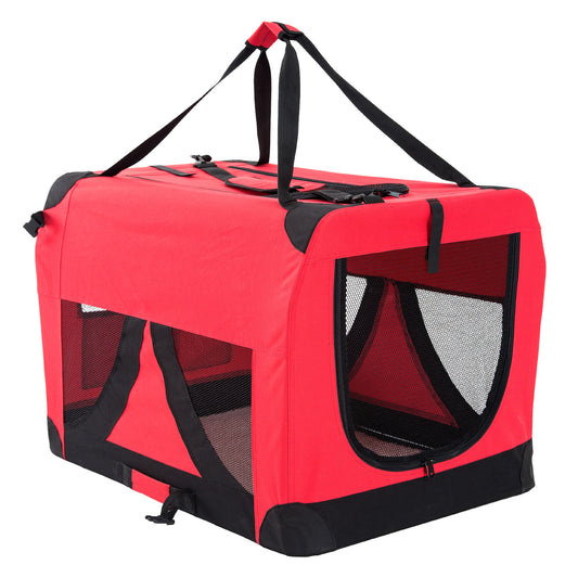 Red Portable Soft Dog Cage Crate Carrier XXXL - image1