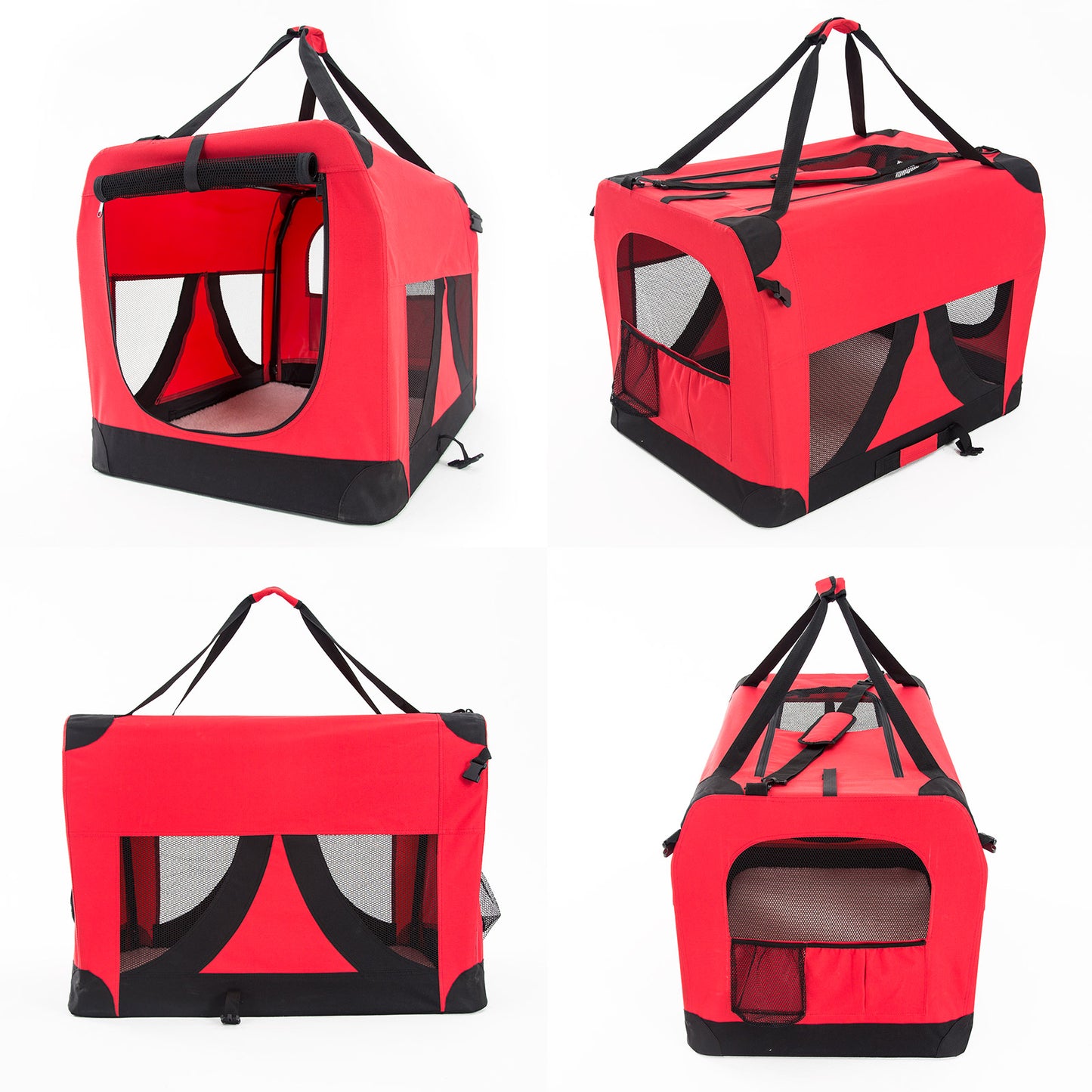 Red Portable Soft Dog Cage Crate Carrier L - image3