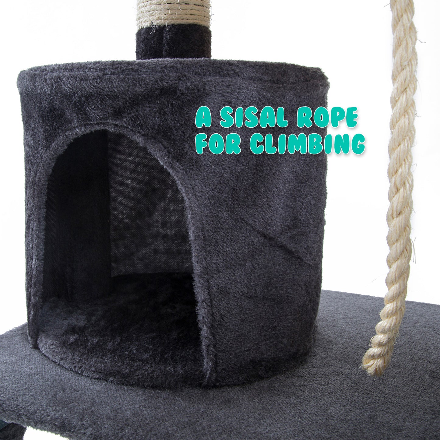 140cm Grey Cat Tree Maple Multi Level Scratcher - image8