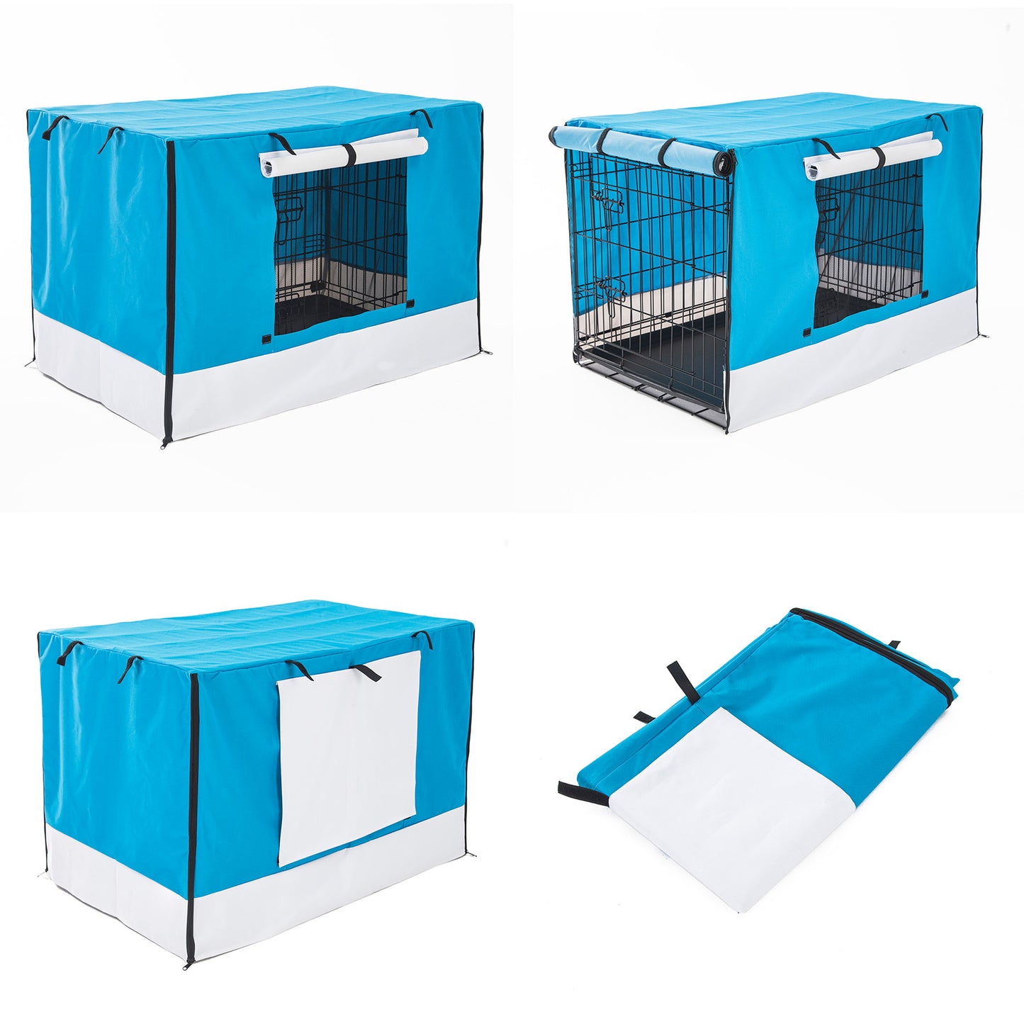 Blue Cage Cover Enclosure for Wire Dog Cage Crate 24in - image3
