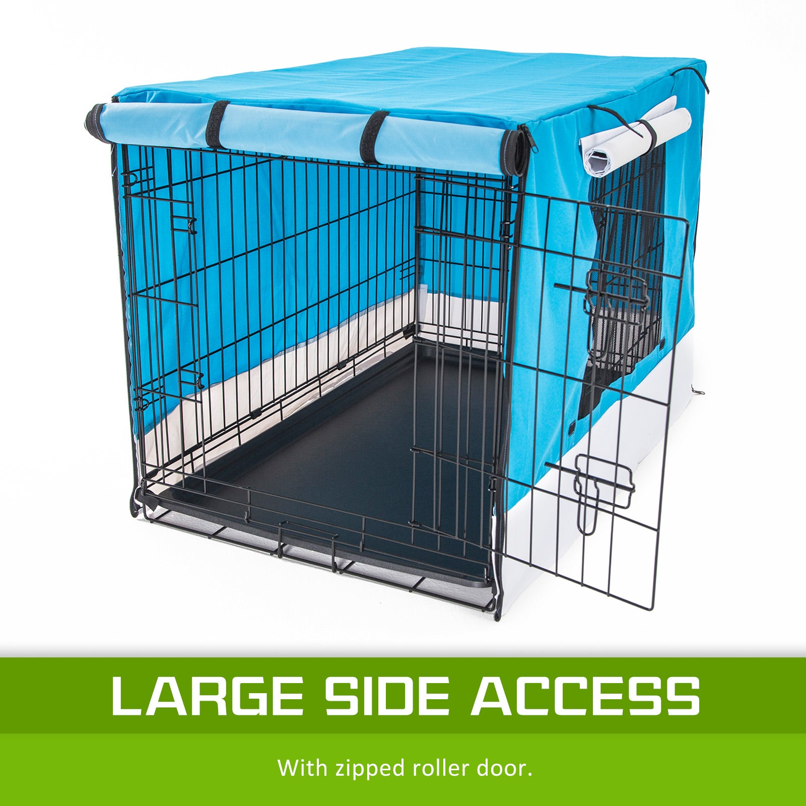 Blue Cage Cover Enclosure for Wire Dog Cage Crate 24in - image6