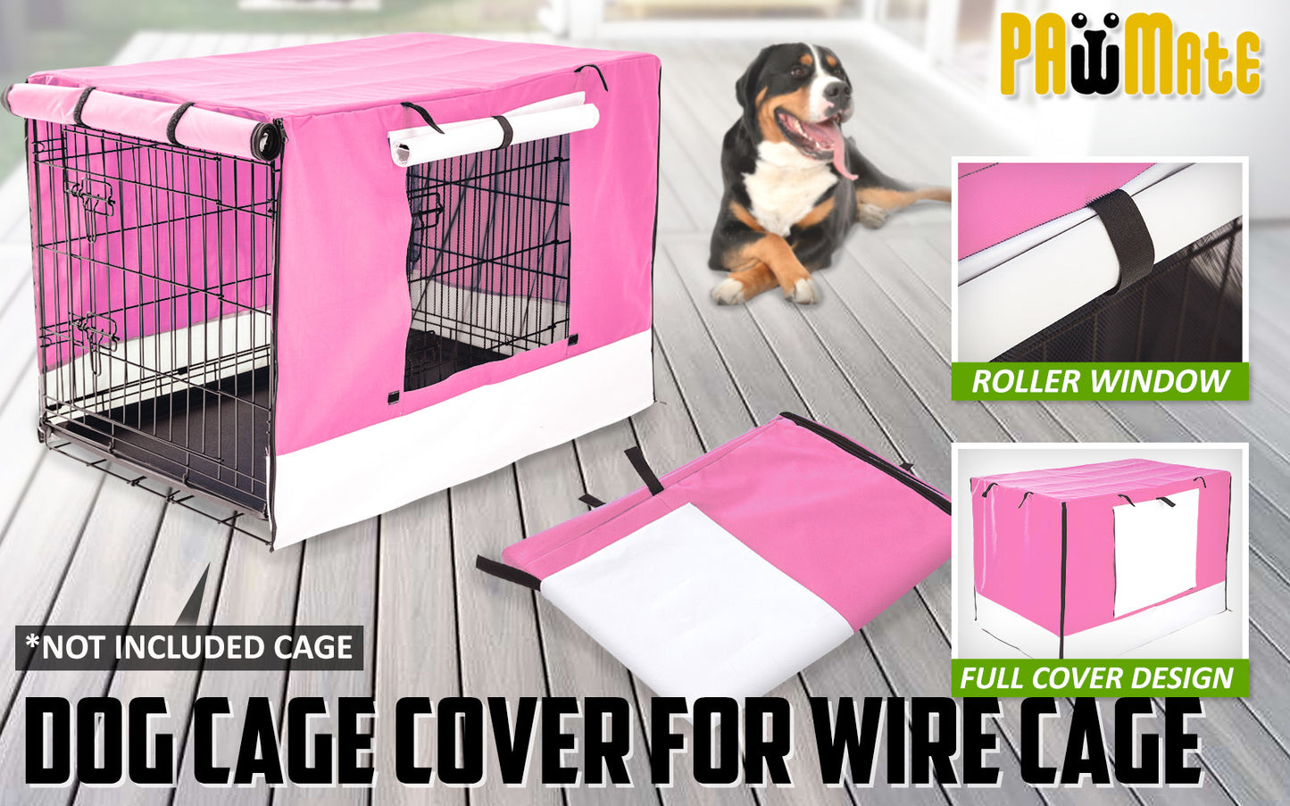 Pink Cage Cover Enclosure for Wire Dog Cage Crate 24in - image2