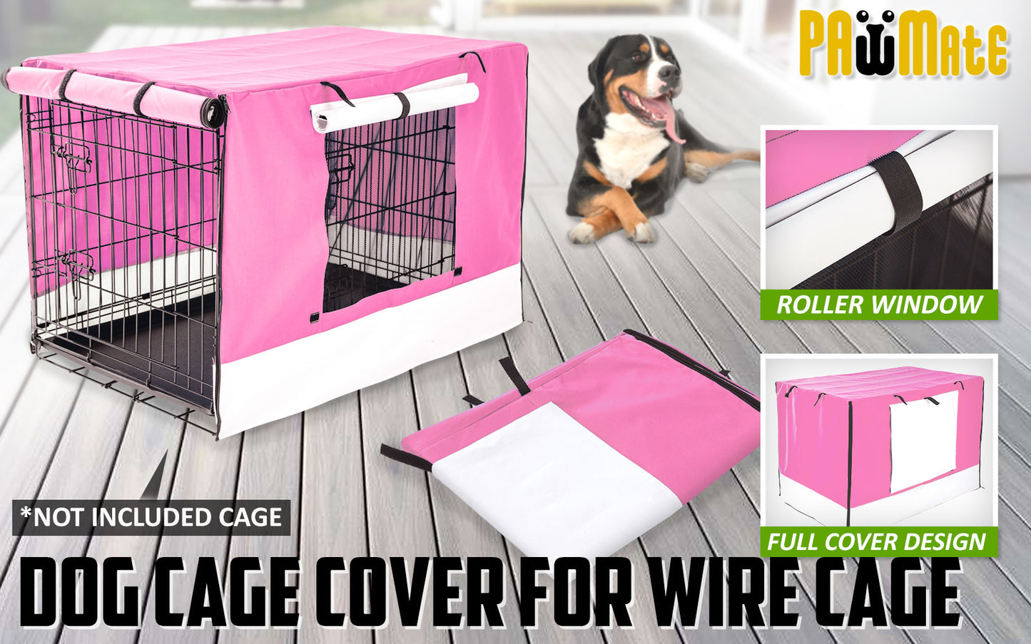 Pink Cage Cover Enclosure for Wire Dog Cage Crate 36in - image2