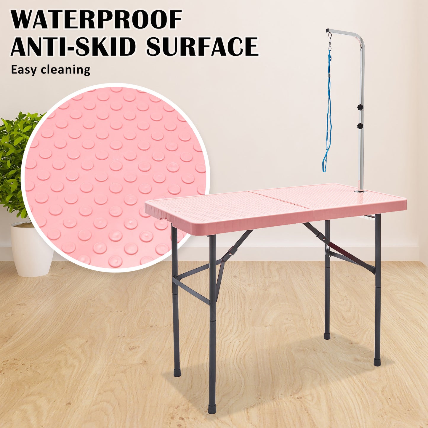 Paw Mat 97cm Pink Dog Cat Pet Grooming Salon Table Foldable Carry Height Adjustable - image3