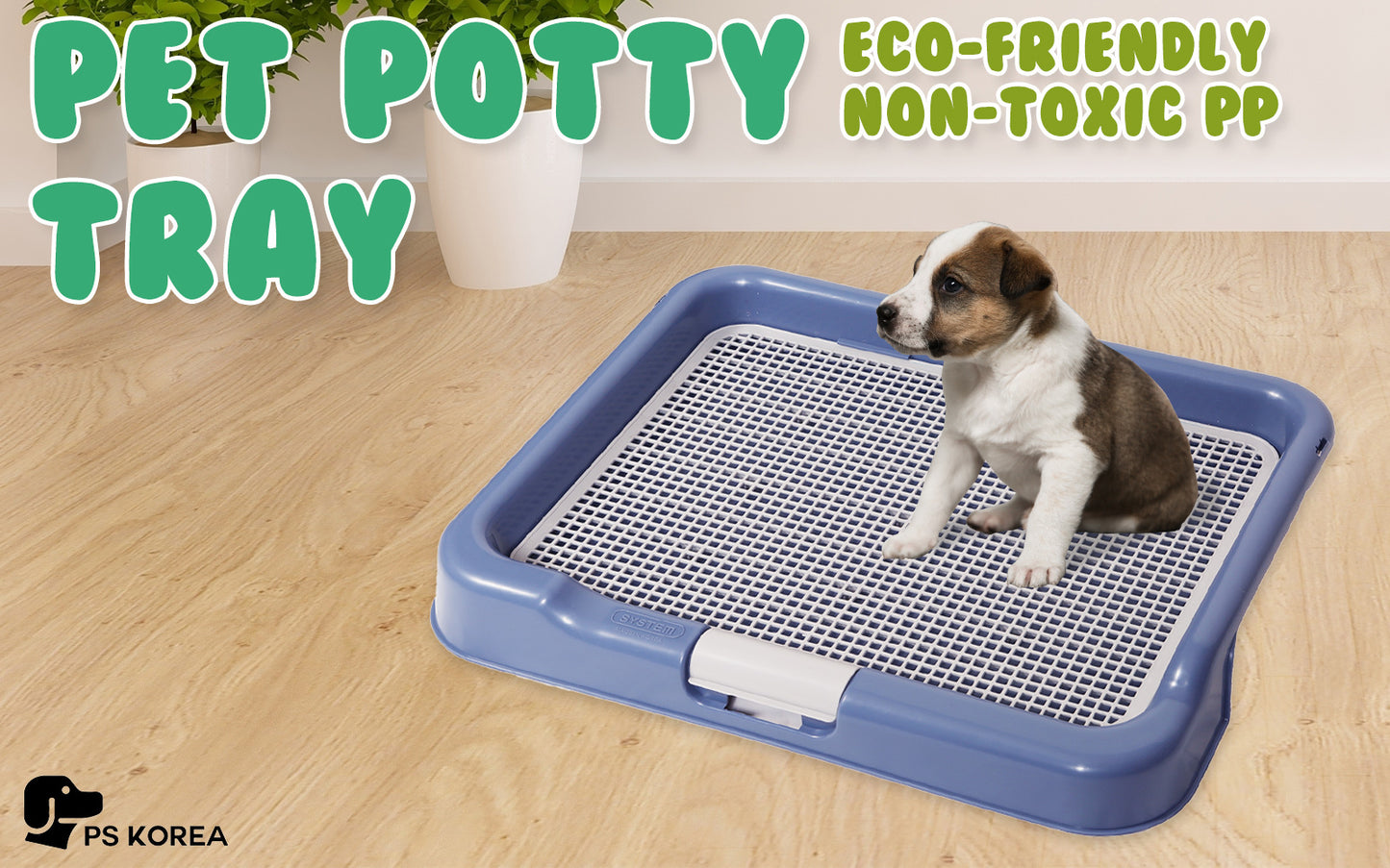 PS KOREA Blue Dog Pet Potty Tray Training Toilet Portable T3 - image2
