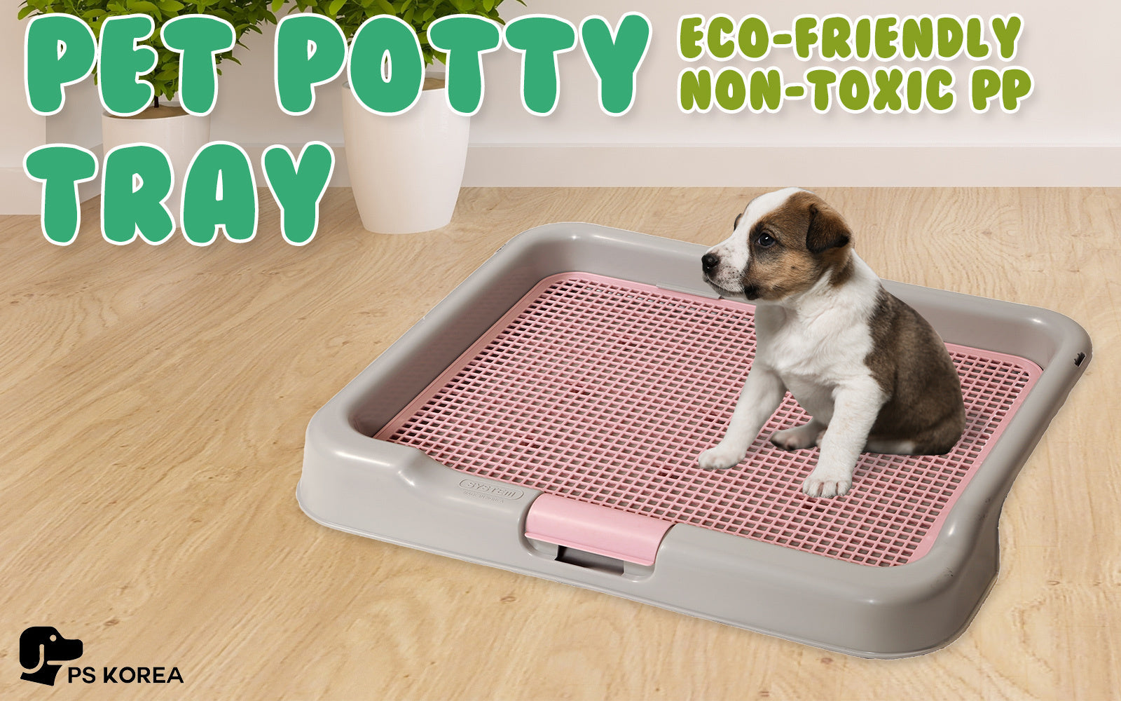 PS KOREA Grey Dog Pet Potty Tray Training Toilet Portable T3 - image2