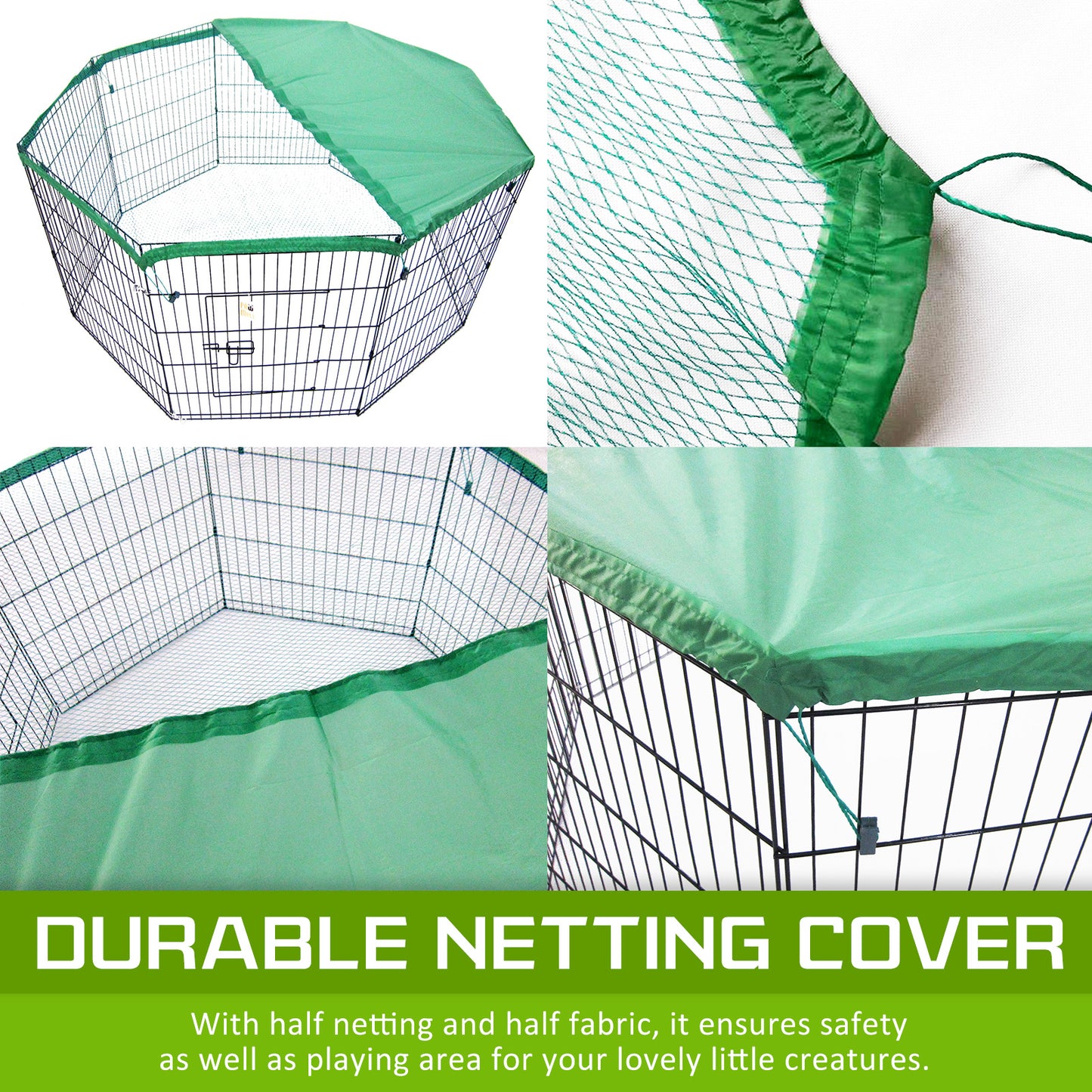 Pet Playpen 8 Panel 24in Foldable Dog Cage + Cover - image3