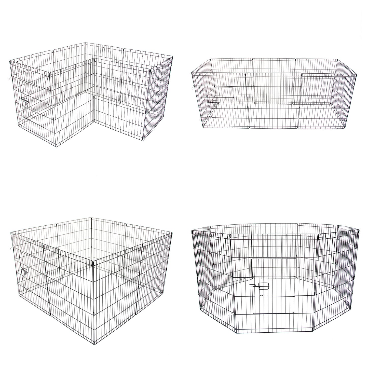 Pet Playpen 8 Panel 24in Foldable Dog Cage + Cover - image4