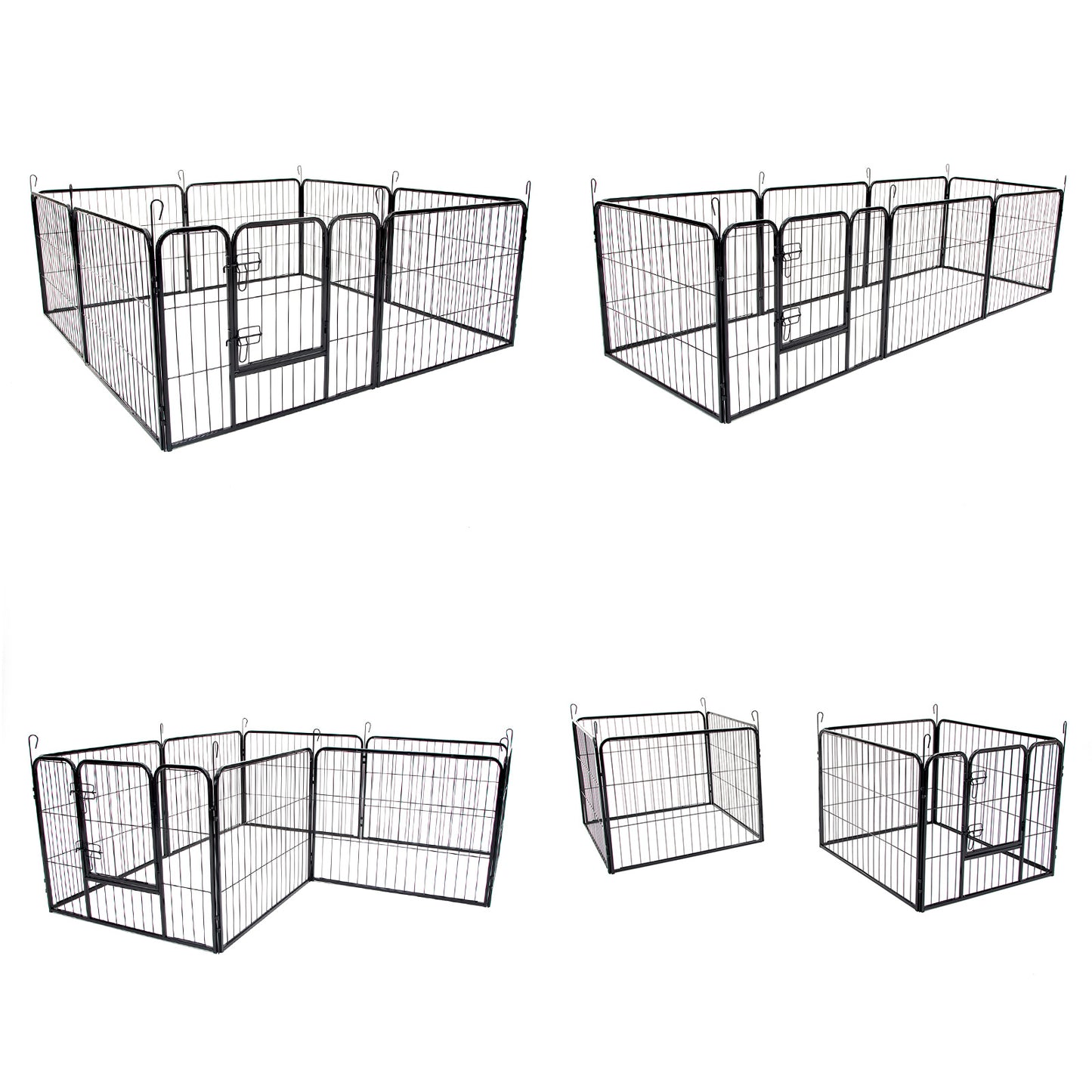 Pet Playpen Heavy Duty 31in 8 Panel Foldable Dog Cage + Cover - image4