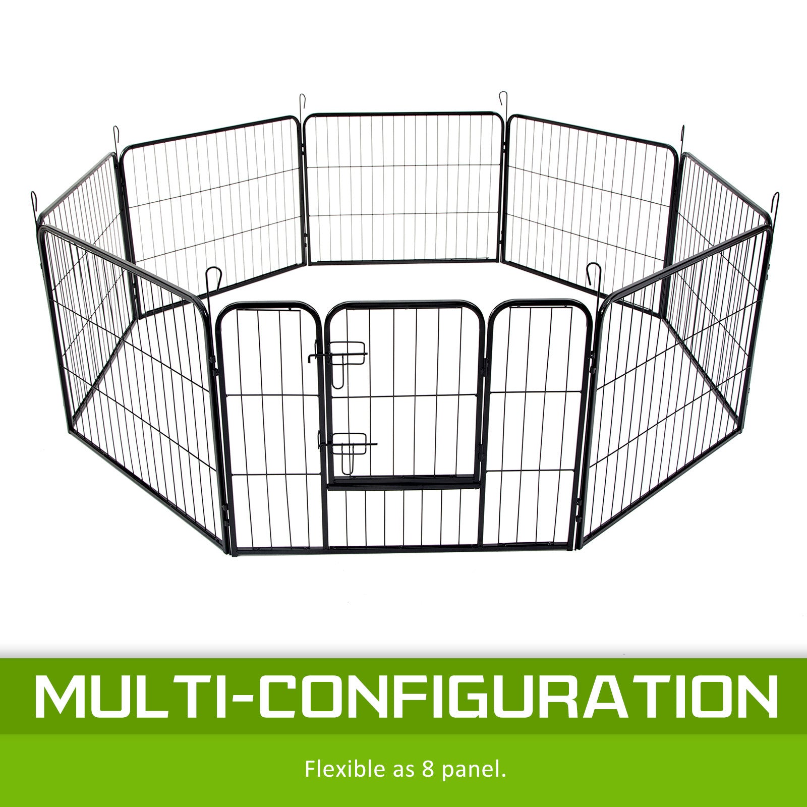 Pet Playpen Heavy Duty 31in 8 Panel Foldable Dog Cage + Cover - image5