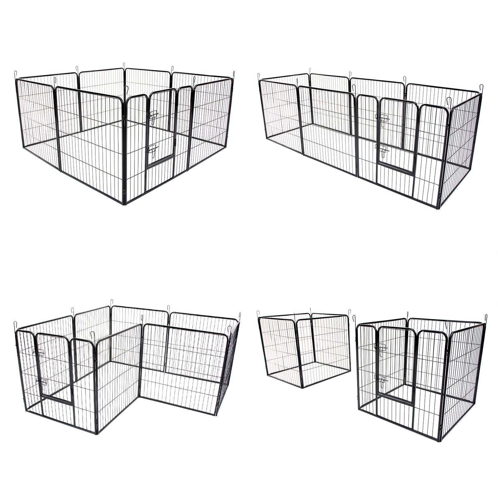 Pet Playpen Heavy Duty 32in 8 Panel Foldable Dog Cage + Cover - image4