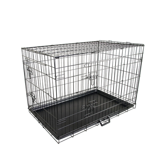Wire Dog Cage Foldable Crate Kennel 30in with Tray - image1