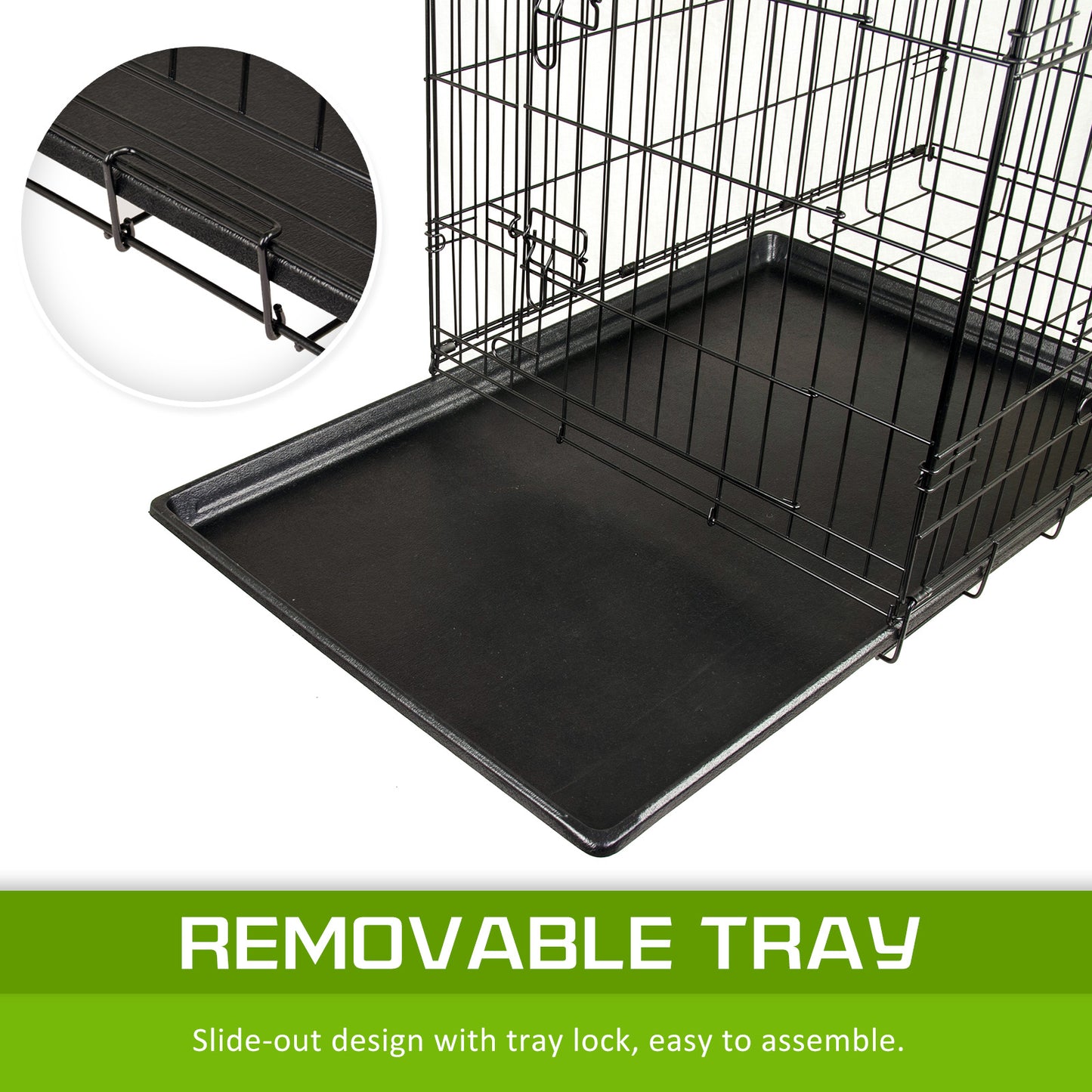 Wire Dog Cage Foldable Crate Kennel 36in with Tray - image5