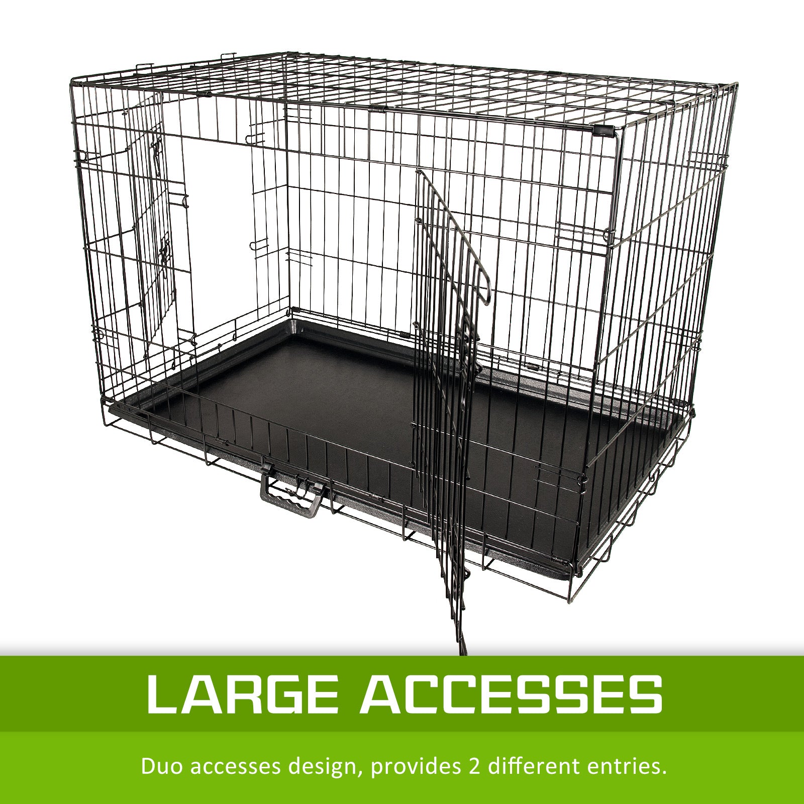 Wire Dog Cage Foldable Crate Kennel 36in with Tray - image6