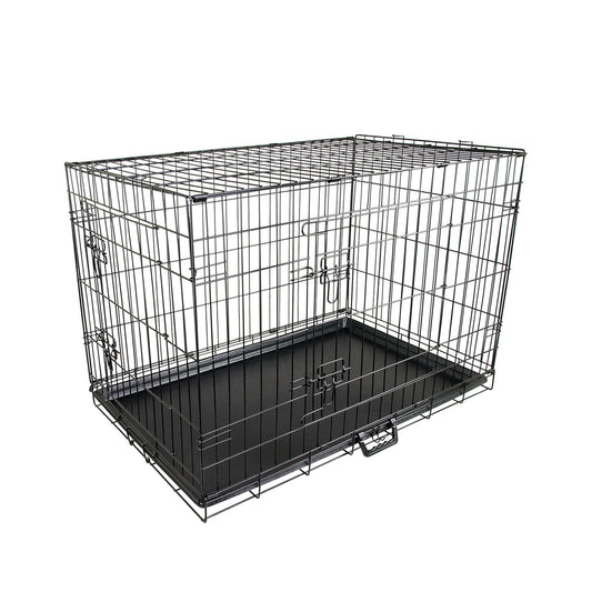 Wire Dog Cage Foldable Crate Kennel 42in with Tray - image1