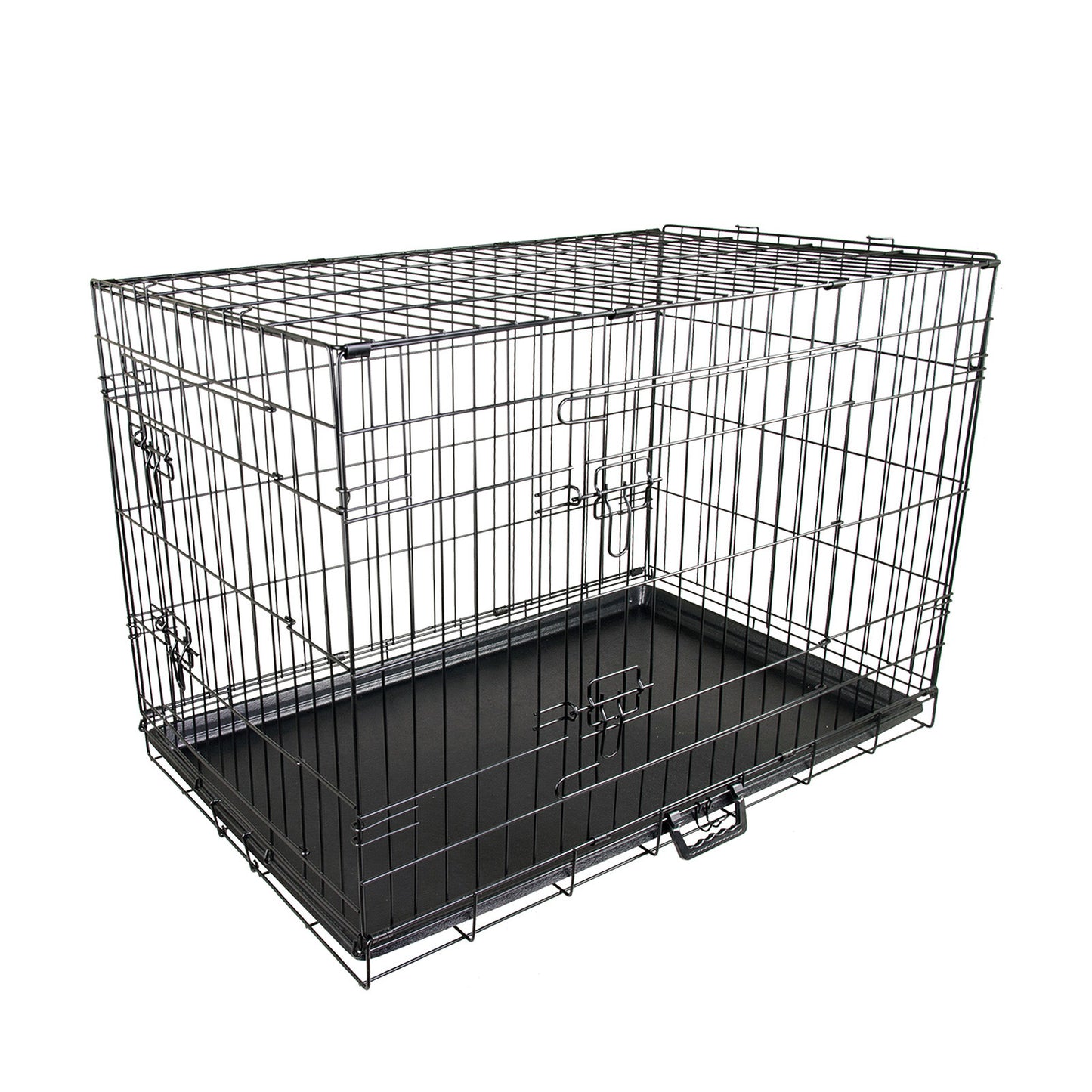 Wire Dog Cage Foldable Crate Kennel 48in with Tray - image1