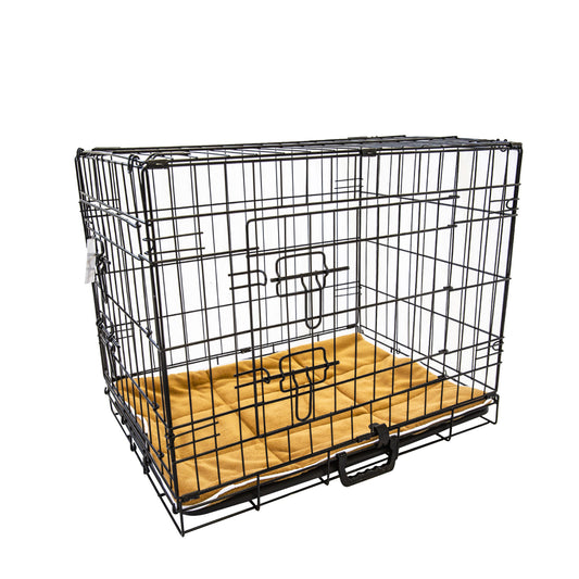 Wire Dog Cage Foldable Crate Kennel 30in with Tray + Cushion Mat Combo - image1