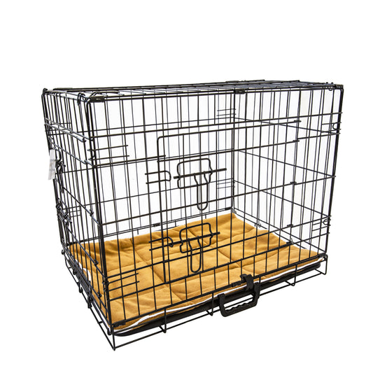 Wire Dog Cage Foldable Crate Kennel 42in with Tray + Cushion Mat Combo - image1