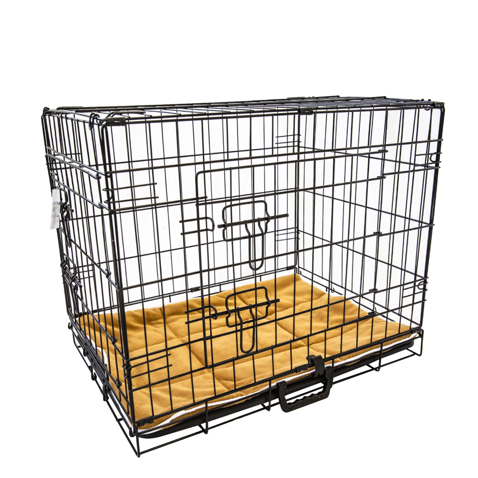 Wire Dog Cage Foldable Crate Kennel 48in with Tray + Cushion Mat Combo - image1