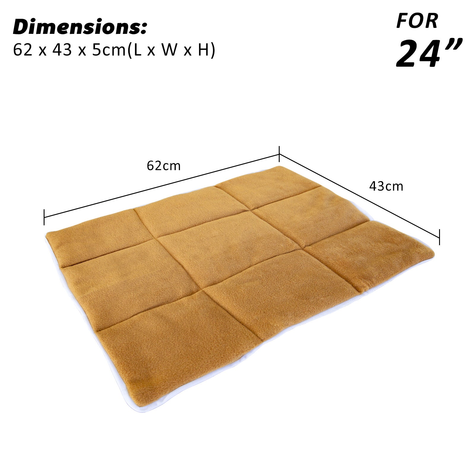 24inch Beige Pet Cushion Mat Dog Cat Pad - image5