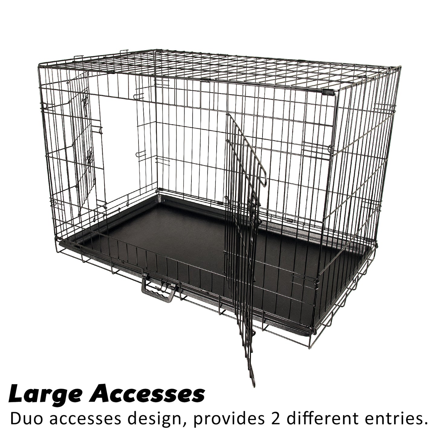 Wire Dog Cage Crate 42in with Tray + Cushion Mat + Pink Cover Combo - image6