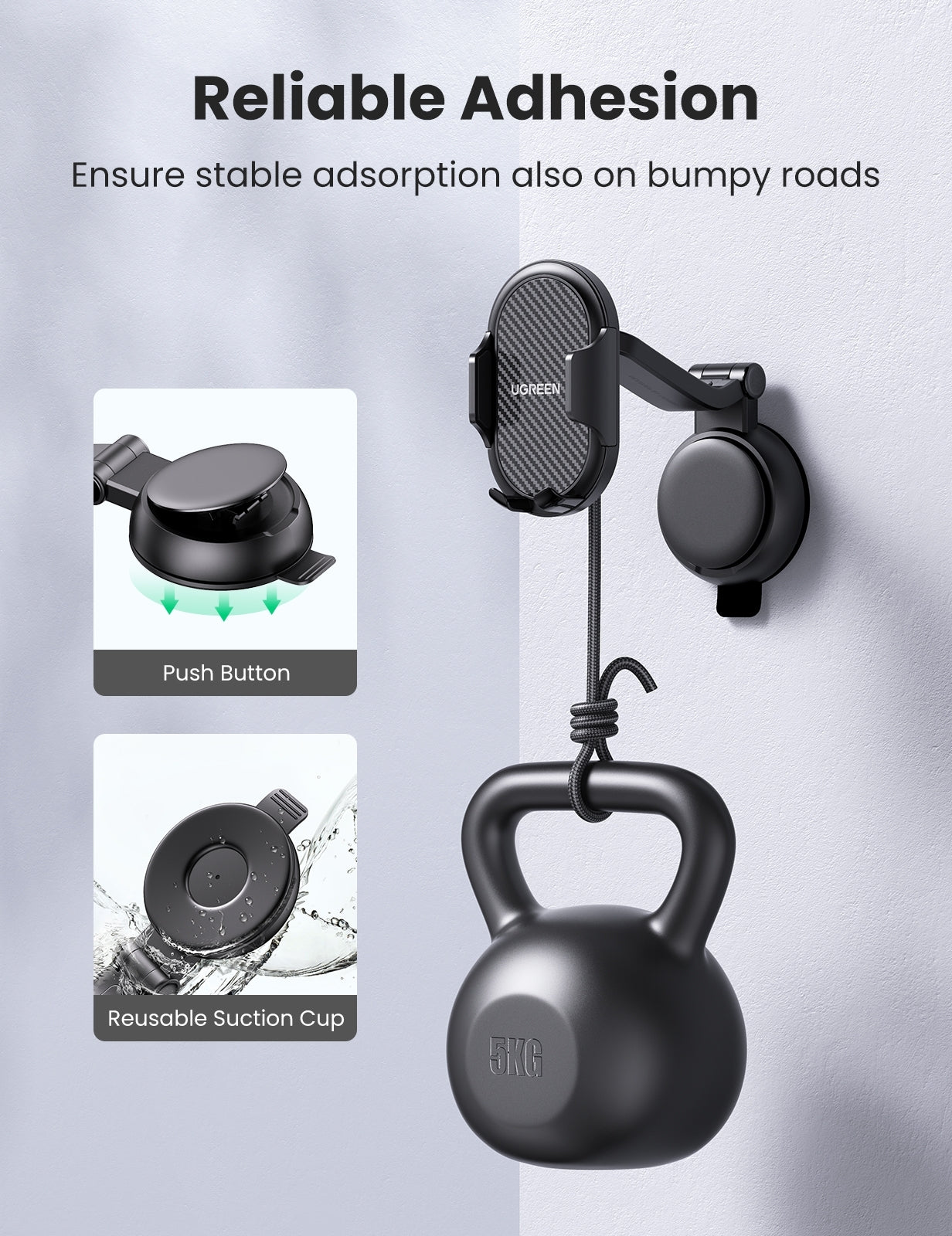 20473 Waterfall-Shaped Suction Cup Phone Mount - image4