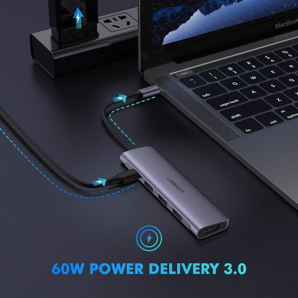 TypeC 5 in 1 Adaptor - HDMI + USB 3.0*3 + TypeC PD Power Converter (50209) - image1