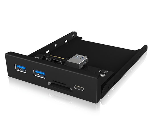 ICY BOX IB-HUB1417-i3 Frontpanel with USB 3.0 Type-C and Type-A hub with card reader - image1