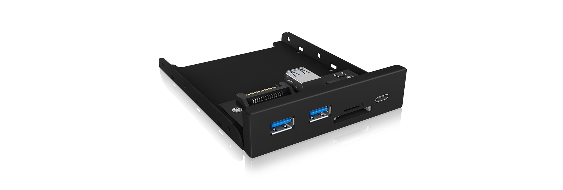 ICY BOX IB-HUB1417-i3 Frontpanel with USB 3.0 Type-C and Type-A hub with card reader - image2