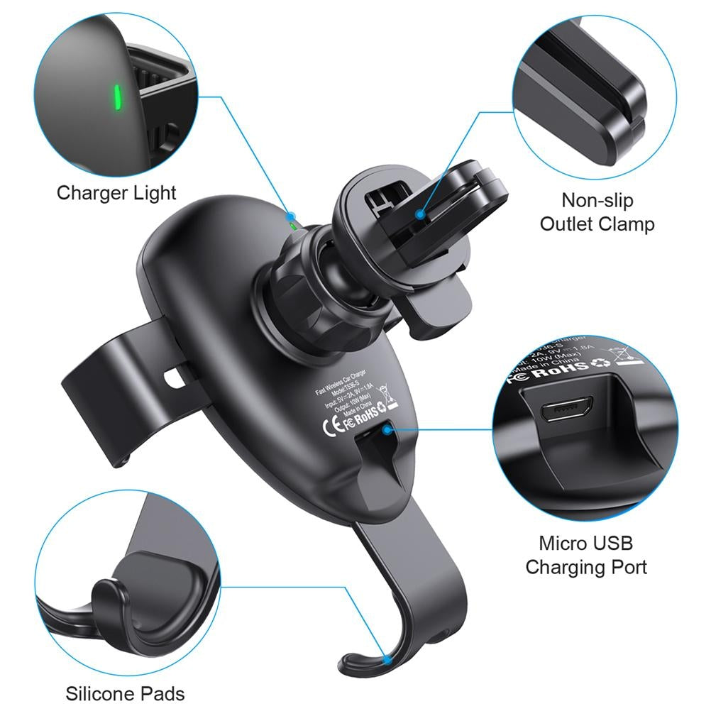 CHOETECH T536-S Fast Wireless Charging Car Mount Phone Holder - image3