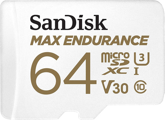 Sandisk Max Endurance Microsdxc Card SQQVR 64G (30 000 HRS) UHS-I C10 U3 V30 100MB/S R 40MB/S W SD Adaptor SDSQQVR-064G-GN6IA - image1